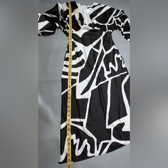 Banana Republic Factory Bloussant-Sleeve Midi Dress Satin Feel Size 4 New - Picture 10 of 12